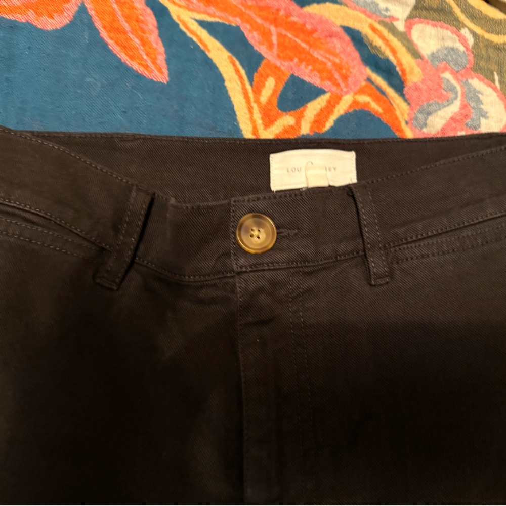 Lou & Grey Charcoal Pants with Button Accent